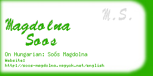 magdolna soos business card