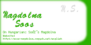 magdolna soos business card